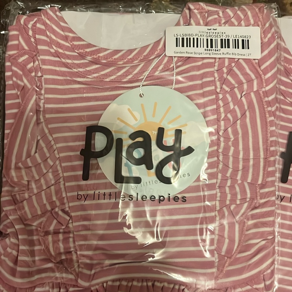Little sleepies mauve striped dress
